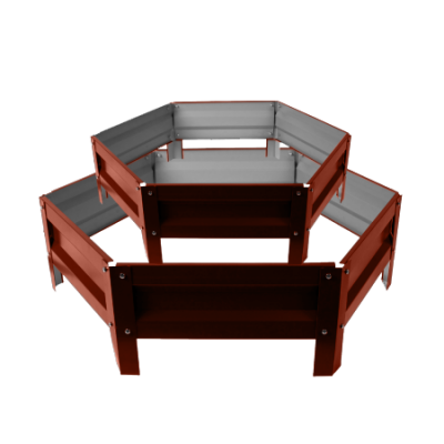 Клумба двухъярусная шестигранная полимер D60 - 80 см x 40 см (3005)